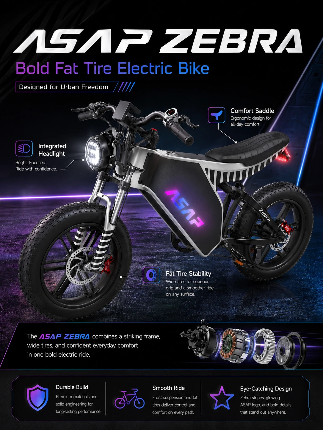 ASAP Zebra bold fat tire electric bike