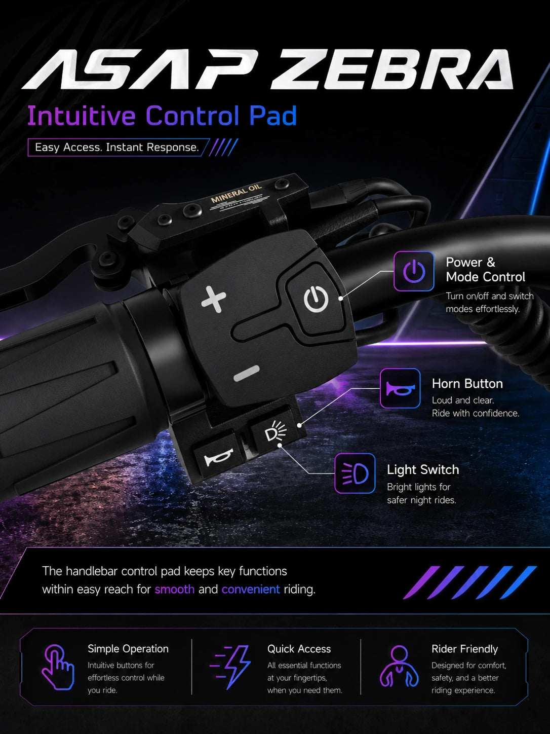 ASAP Zebra intuitive control pad