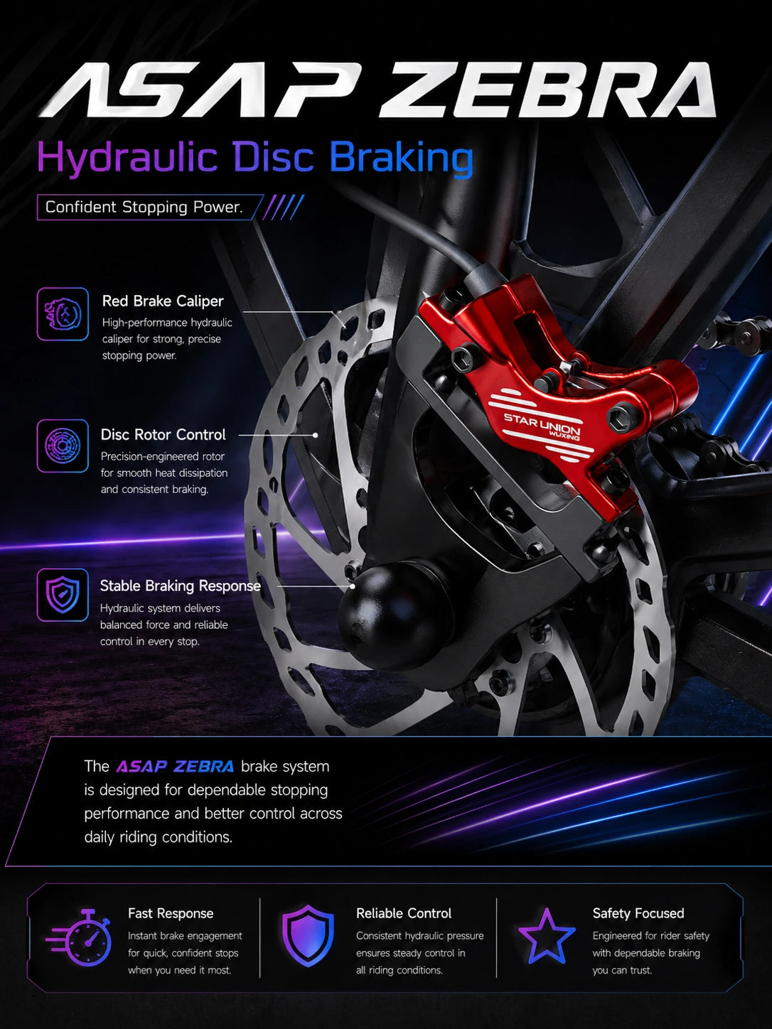 ASAP Zebra hydraulic disc braking