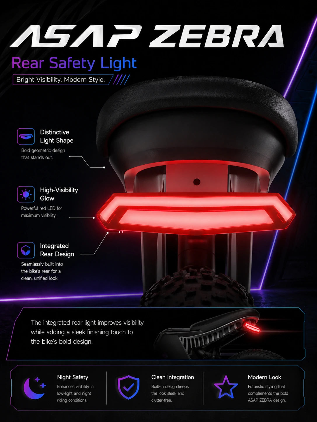 ASAP Zebra rear safety light